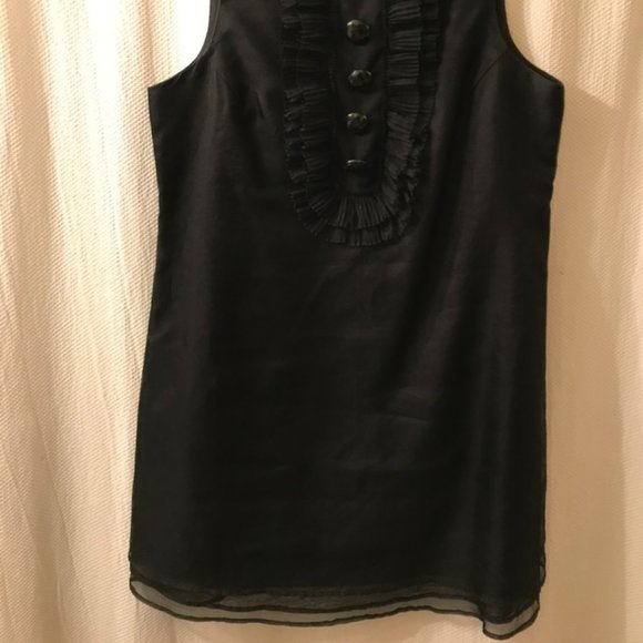 Robert Rodriguez Black silk crepe mini shift dress Size US 8 - Picture 2 of 3